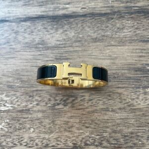 Gold and Black H Bracelet